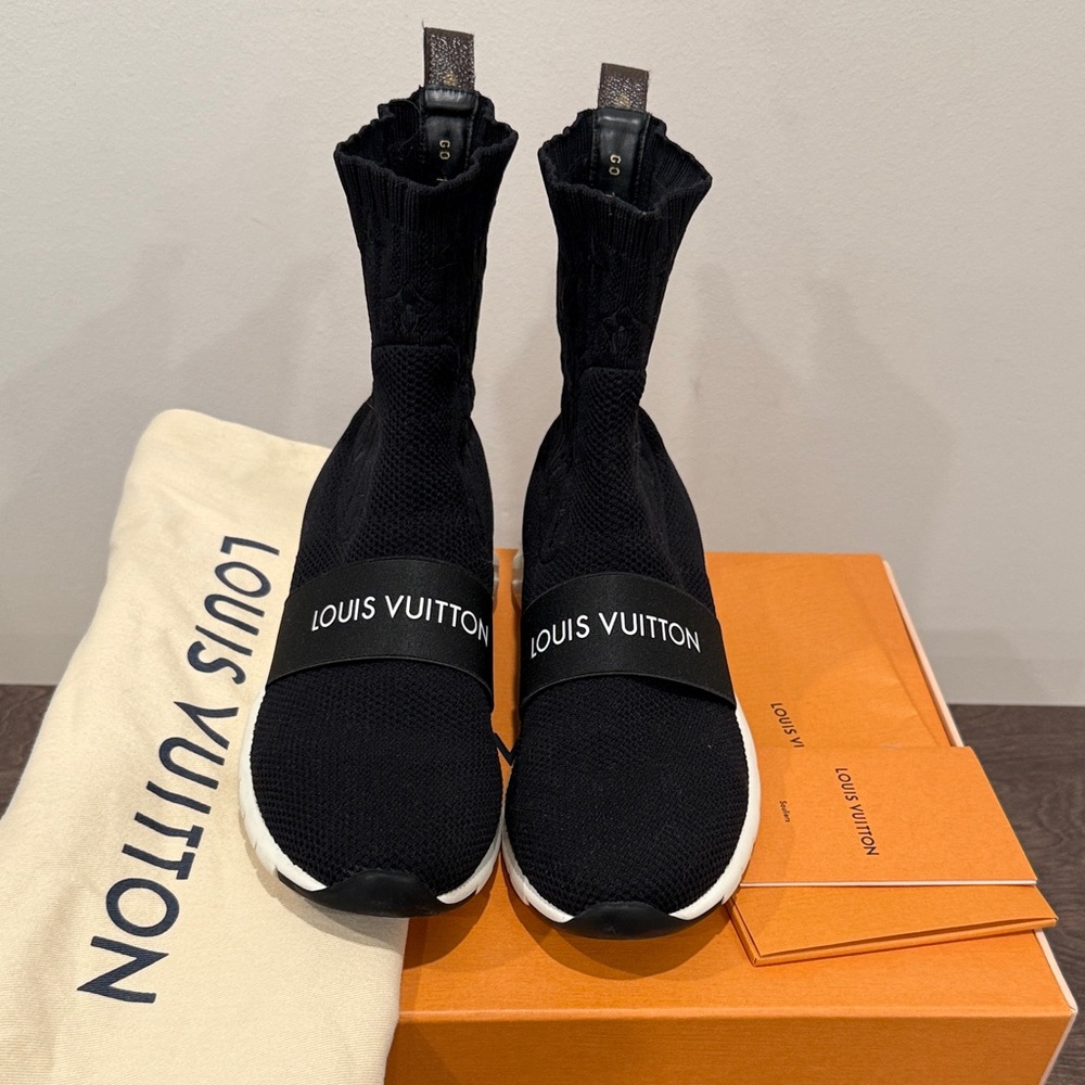 Louis Vuitton Black Sock Sneakers. Authentic
